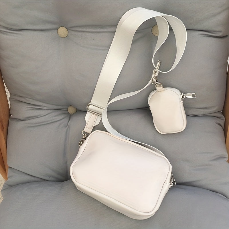 Heren Crossbody Tas | Vierkant Design met Portemonnee | Casual & Verstelbaar | PU Leer – Zwart