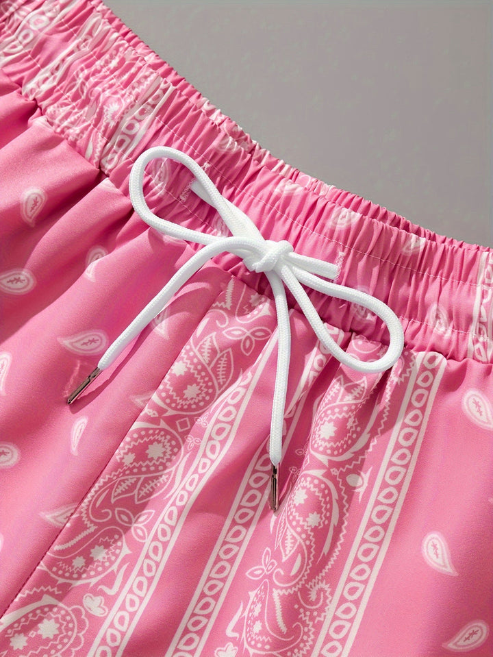 Heren Strandshort | Stijlvol & Comfortabel | Paisley Patroon & Zakken