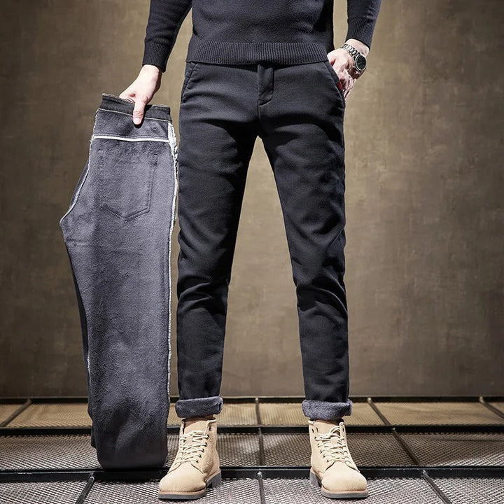 Heren broek | Fleece Gevoerd & Slanke pasvorm| Luxe & Casual