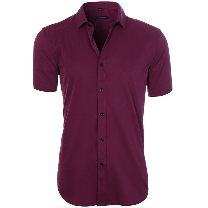 Heren Overhemd | Slim Fit | Effen Design & Contrasterende Knopen