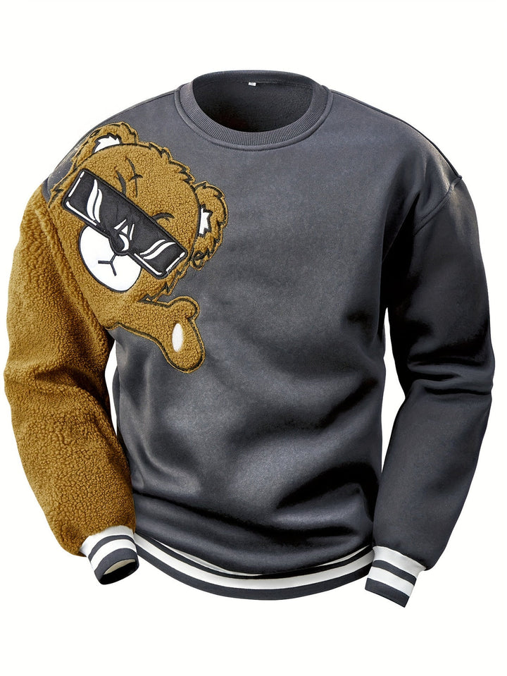 Heren Trui | Zacht & Comfortabel | Teddybeer Detail | Lange Mouwen