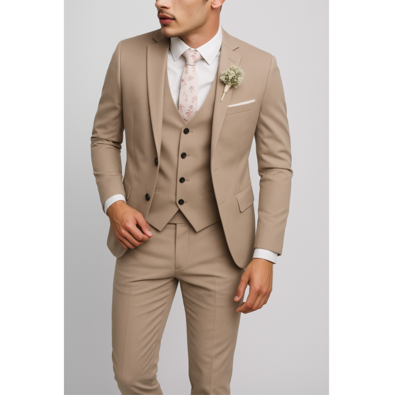Heren Pak | Slim Fit 3-Delig | Elegante Kleding | Bruiloft Look