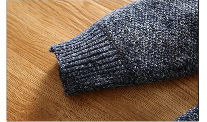Luxe en knusse wollen semi-zip trui met winterse stijl en comfort | Nathan