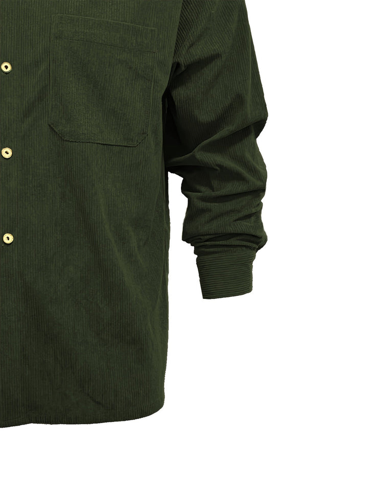Klassiek en Relaxed Corduroy Overhemd voor Heren met Knoopsluiting en Borstzak | Kees