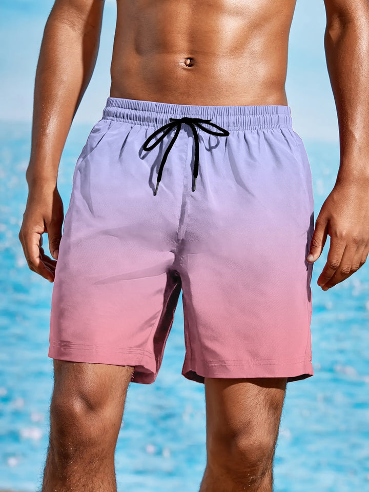 Heren Strandshorts | Sneldrogend & Lichtgewicht | Trekkoord & Ombre Design | Zomer Activewear