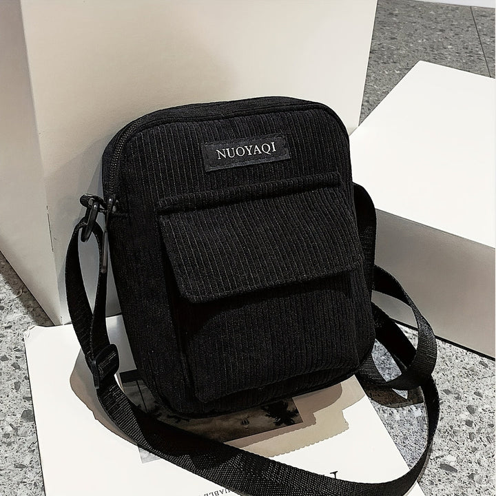 Heren Crossbody Tas | Ribfluweel | Meerdere Vakken & Verstelbare Band
