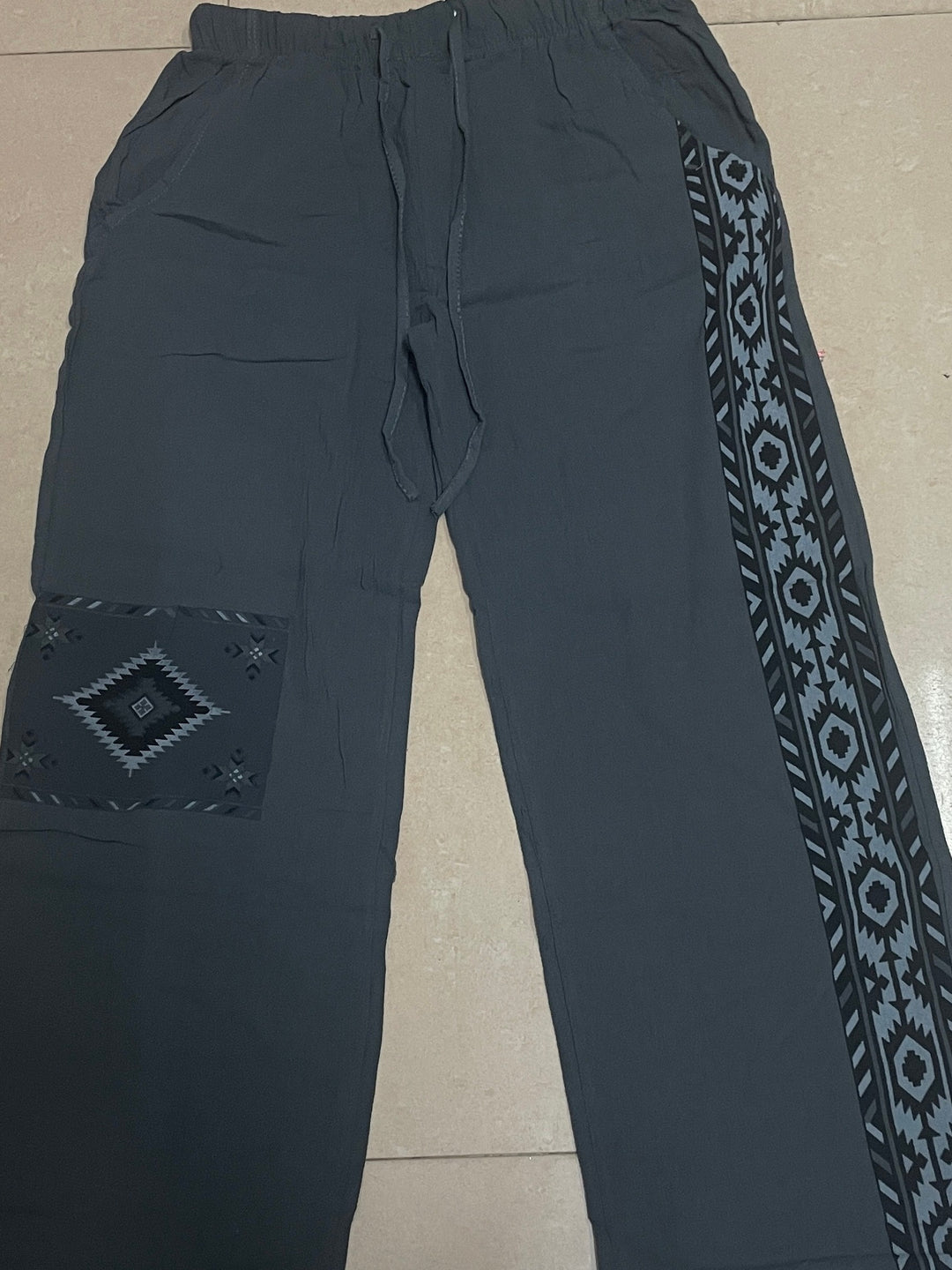 Heren Casual Broek | Etnische Stijl & Geometrisch Patroon | Trekkoord Taille | Lente