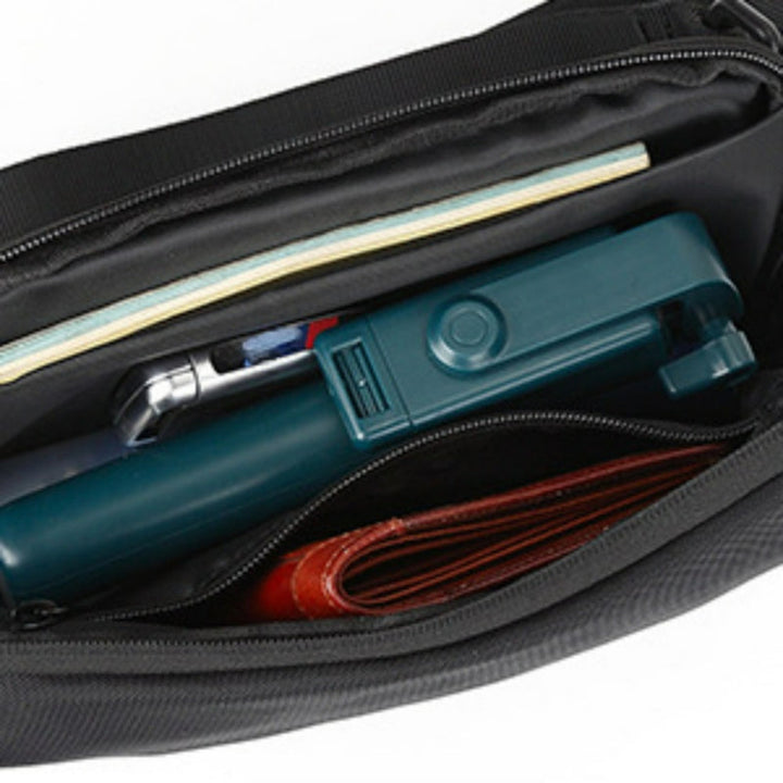 Heren Mini Crossbody Tas | Lichtgewicht Sport & Streetstyle | Telefoontasje van Oxford Stof – Zwart