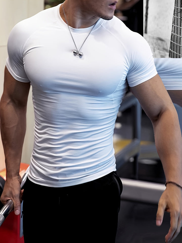 Heren T-shirt | Sportcompressie | Sneldrogend & Zeer Rekbaar | Fitness & Buitentraining