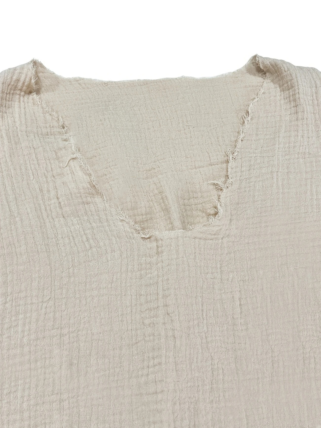 Heren Zomershirt | Lichtgewicht Katoen | V-hals & Gerafelde Zoom | Modieus & Casual