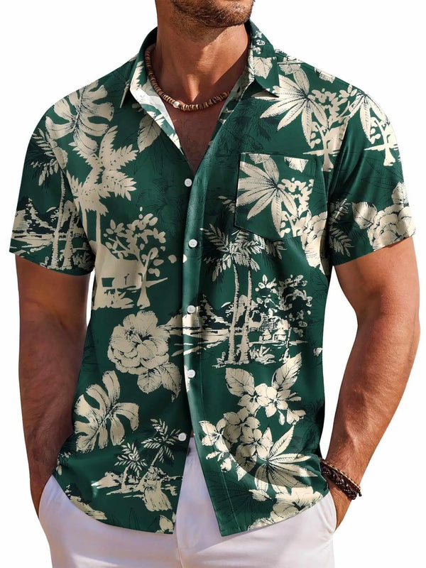 Heren Shirt | Hibiscus Dessin | Resort Stijl | Zomer