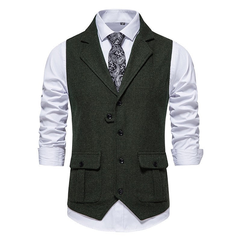 Vest Heren | Elegant & Vintage | Formal Werkkleding | Geweven Stof