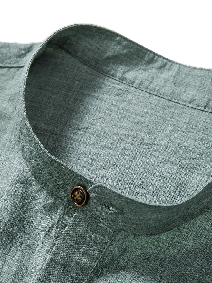 Heren Set | Korte Mouw Shirt & Broek | Ademend & Casual | Linnenmix & Katoen