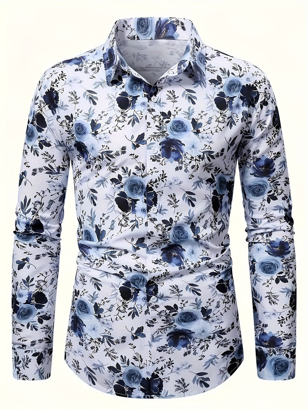 Heren Overhemd | Bloemenprint | Lichtgewicht & Comfortabel | Lange Mouw & Kraag