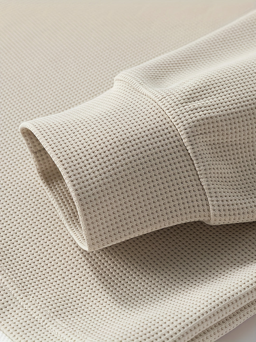 Waffle Trui Voor Heren | Casual Lange Mouw | Gevormde V-hals & Stretchy Stof