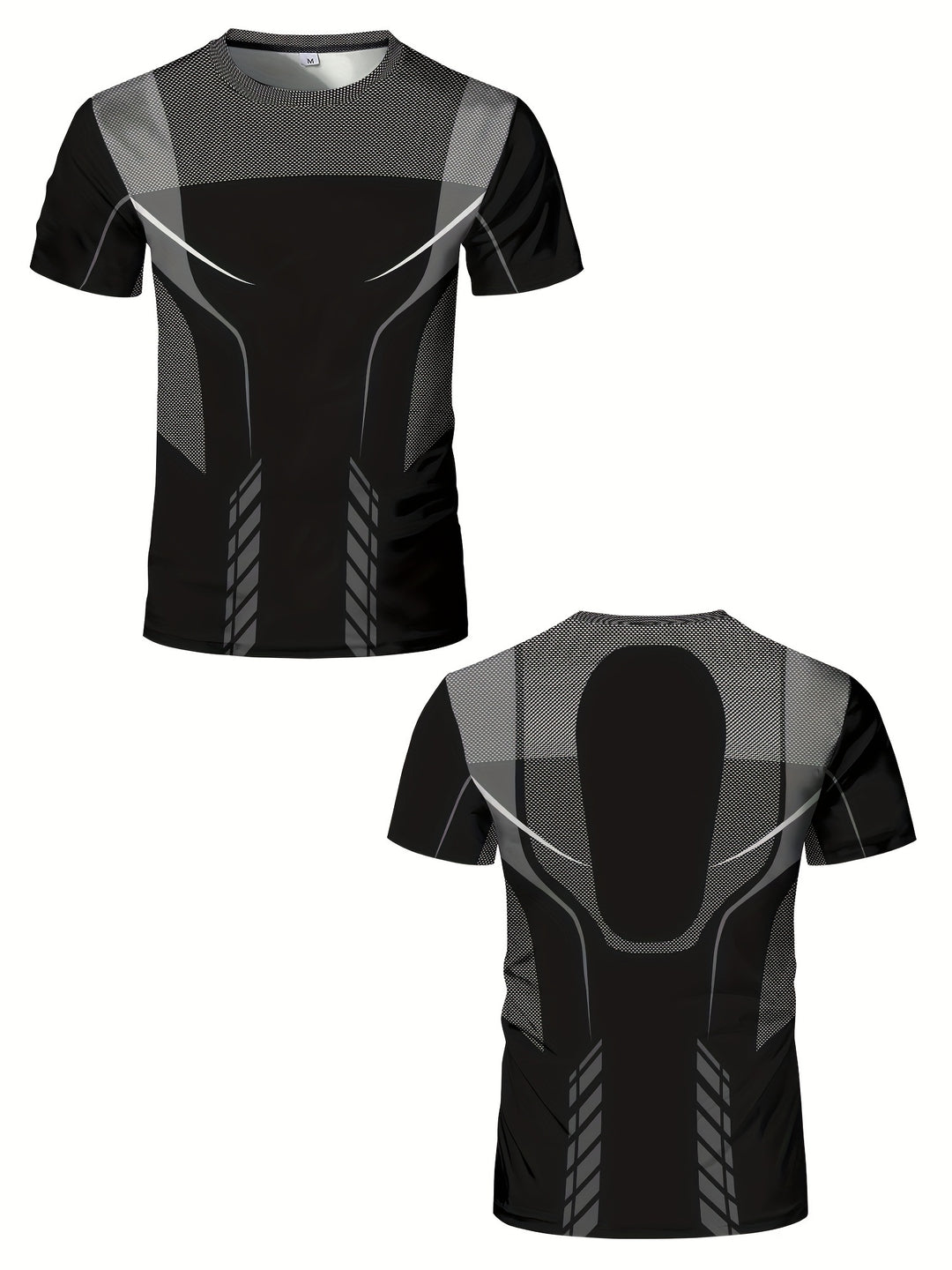 Heren T-shirt | Geometrische Print | High-Elastisch & Sneldrogend | Sporttop Zomer