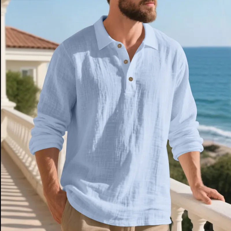 Heren Shirt | Elegant | Lange Mouw Met Knoopjes | Zomer