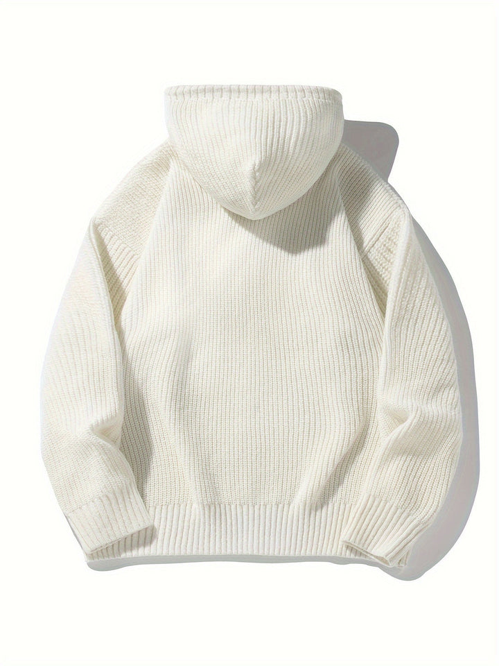 Heren Gebreide Hoodie | Retro Stijl & Comfortabel | Met Zakken | Lente/Herfst