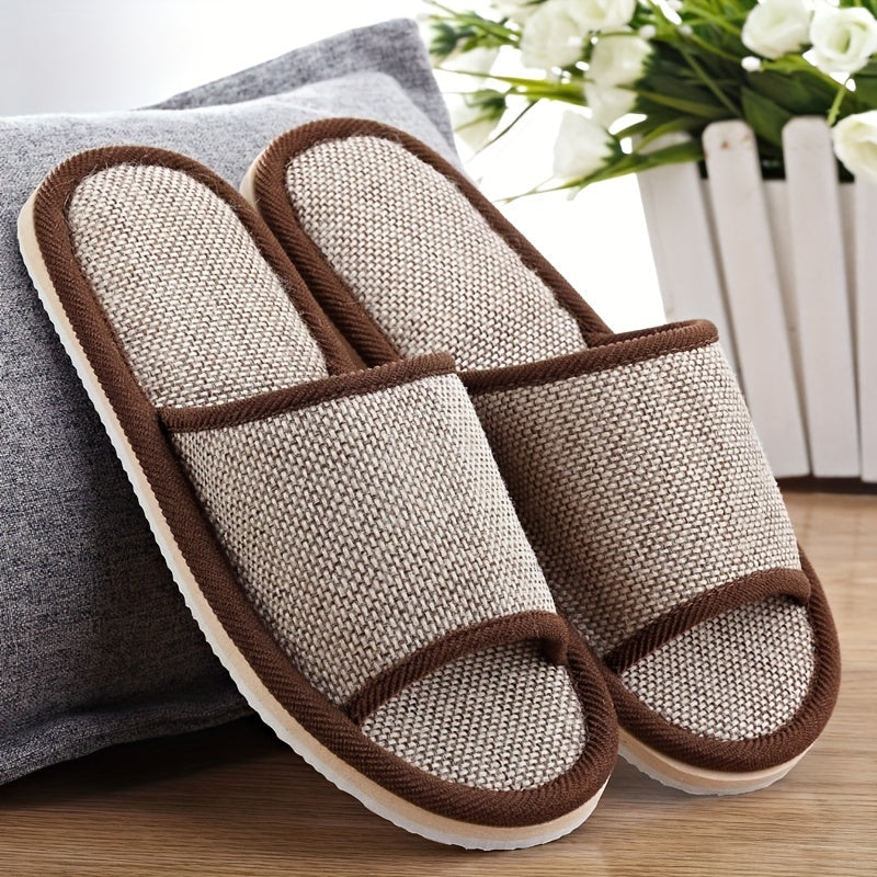 Heren Pantoffels | Comfortabel & Ademend | Voor Binnen | Linnen & EVA