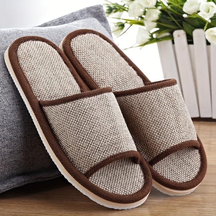 Heren Pantoffels | Comfortabel & Ademend | Voor Binnen | Linnen & EVA