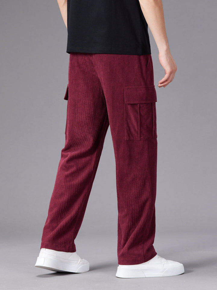 Heren Cargo Broek | Trekkoord Taille | Meerdere Zakken | Effen Outdoor Stijl