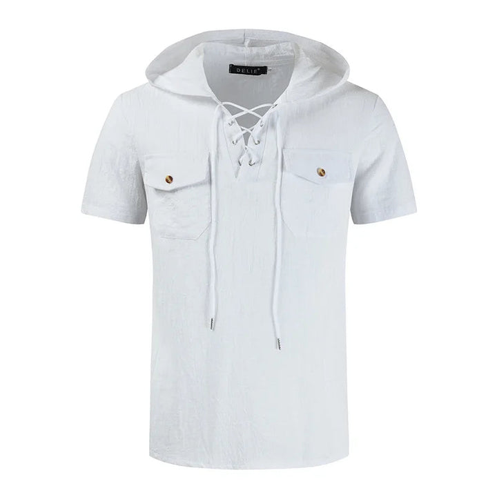 Heren Top | Straight | Korte Mouw Capuchon Veters | Zomer