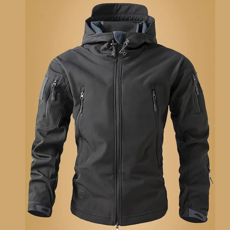 Winterjas Heren | Tactische Softshell Jas | Warm & Waterafstotend | Met Capuchon