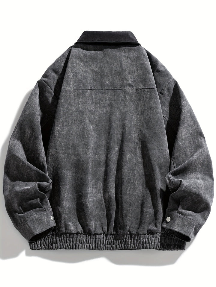 Heren Jas | Oversized | Borstzakken Met Kraag | Lente