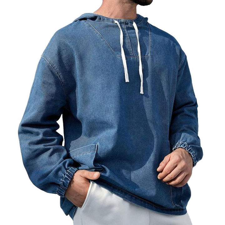 Oversized Denim Hoodie | Stoere Urban Look | Comfortabele Katoenmix & Relaxed Fit