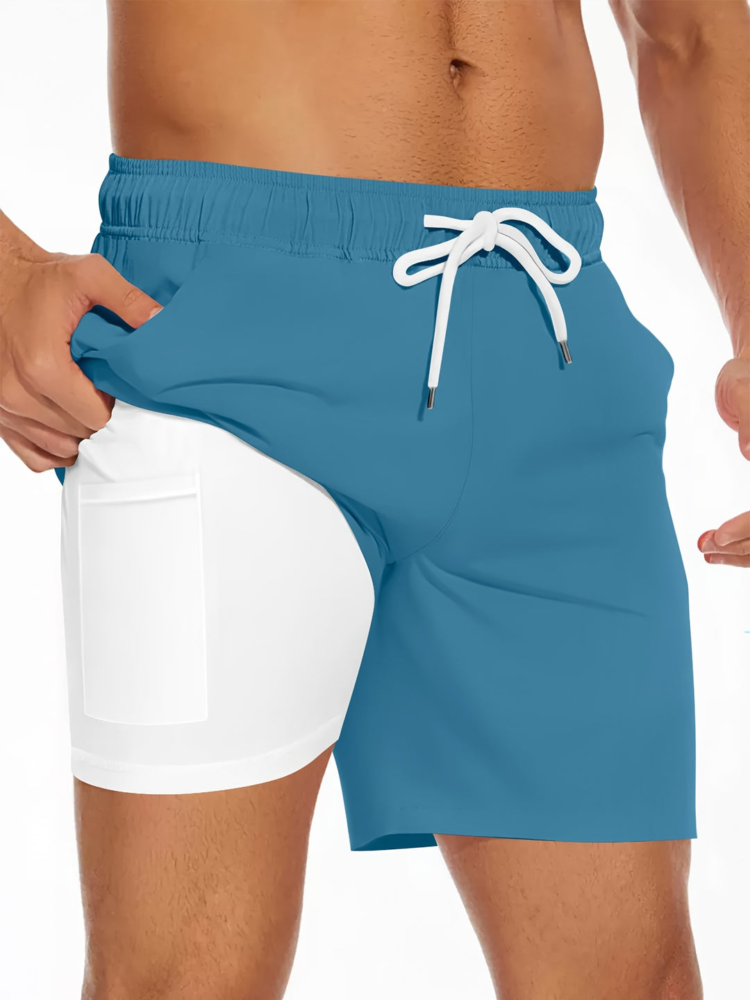 Heren Boardshorts | Effen Kleur & Casual | Met Trekkoord en Zakken