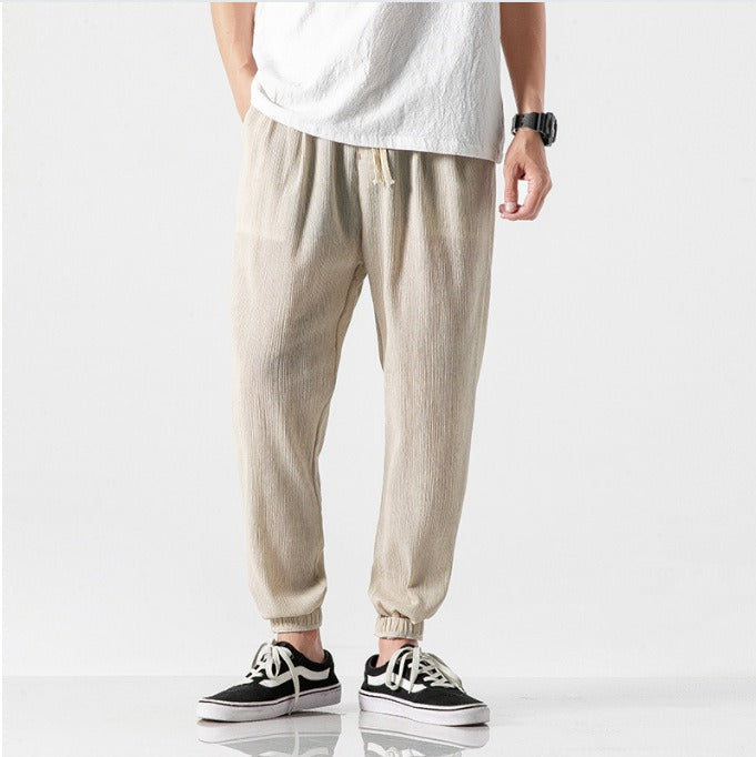 Heren Joggingbroek | Luchtig Linnen | Ademend & Comfortabel | Met Zakken