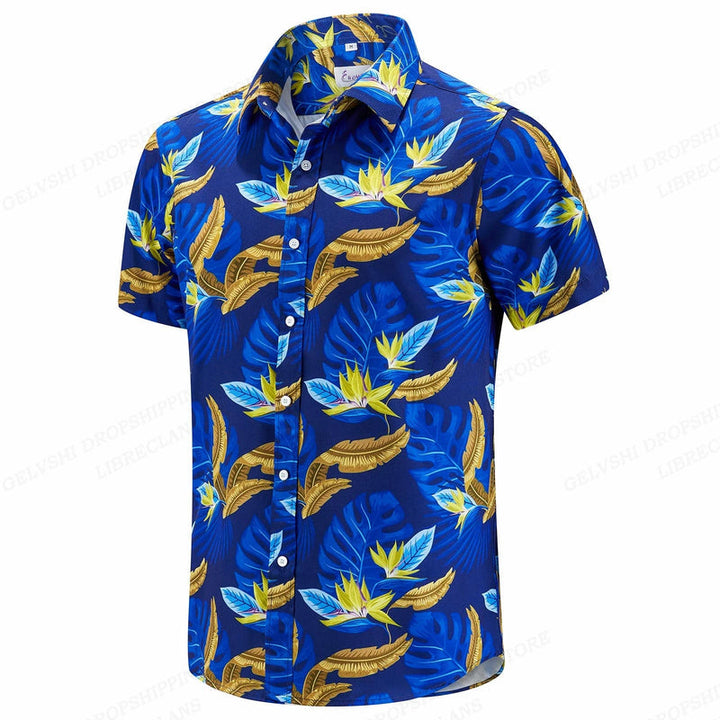 Heren Shirt | Tropische Bladprint | Zomerstijl | Zomer