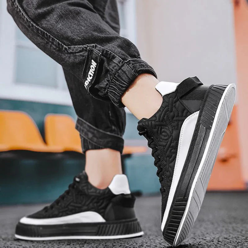 Heren Sneakers | Contrasterende Zool & Bold Design | Luxe Streetstyle | Synthetisch Leer