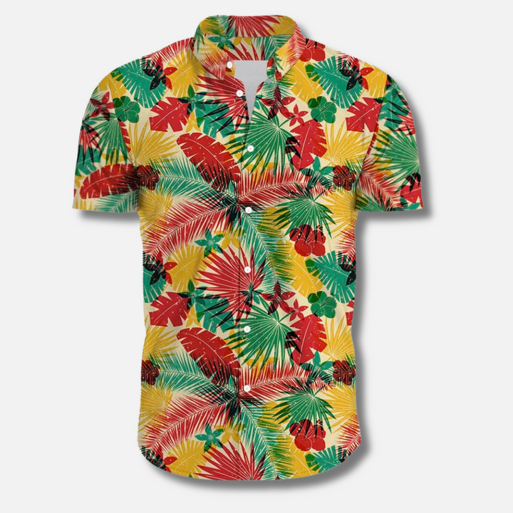 Heren Overhemd | Tropische Print | Relaxed Fit & Korte Mouwen | Zomerse Vibes