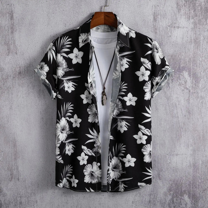 Heren Shirt | Doodle Lijnprint | Artistieke Stijl | Zomer