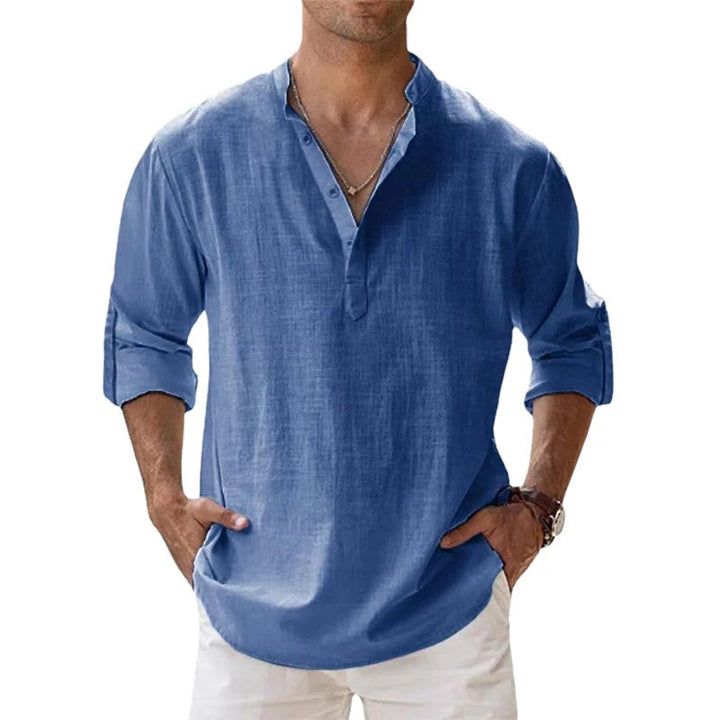 Heren Shirt | Straight | Opstaande Kraag | Zomer