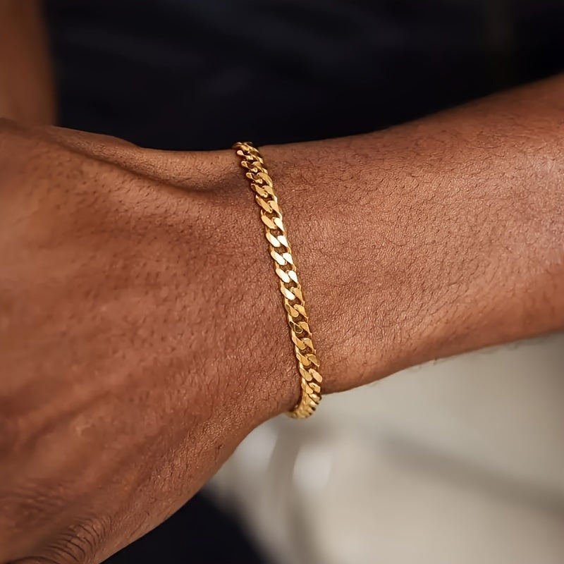 Heren Armbanden Set | Luxe Twist & Kettingdesign | Elegant & Hiphop | IJzer – 2 Stuks