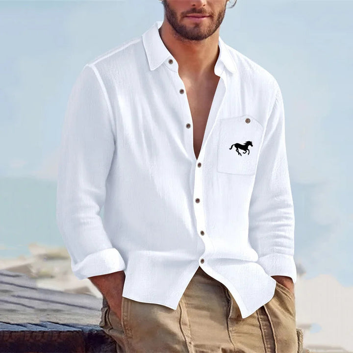 Heren Shirt | Regular Fit | Lange Mouw Met Knopen | Zomer