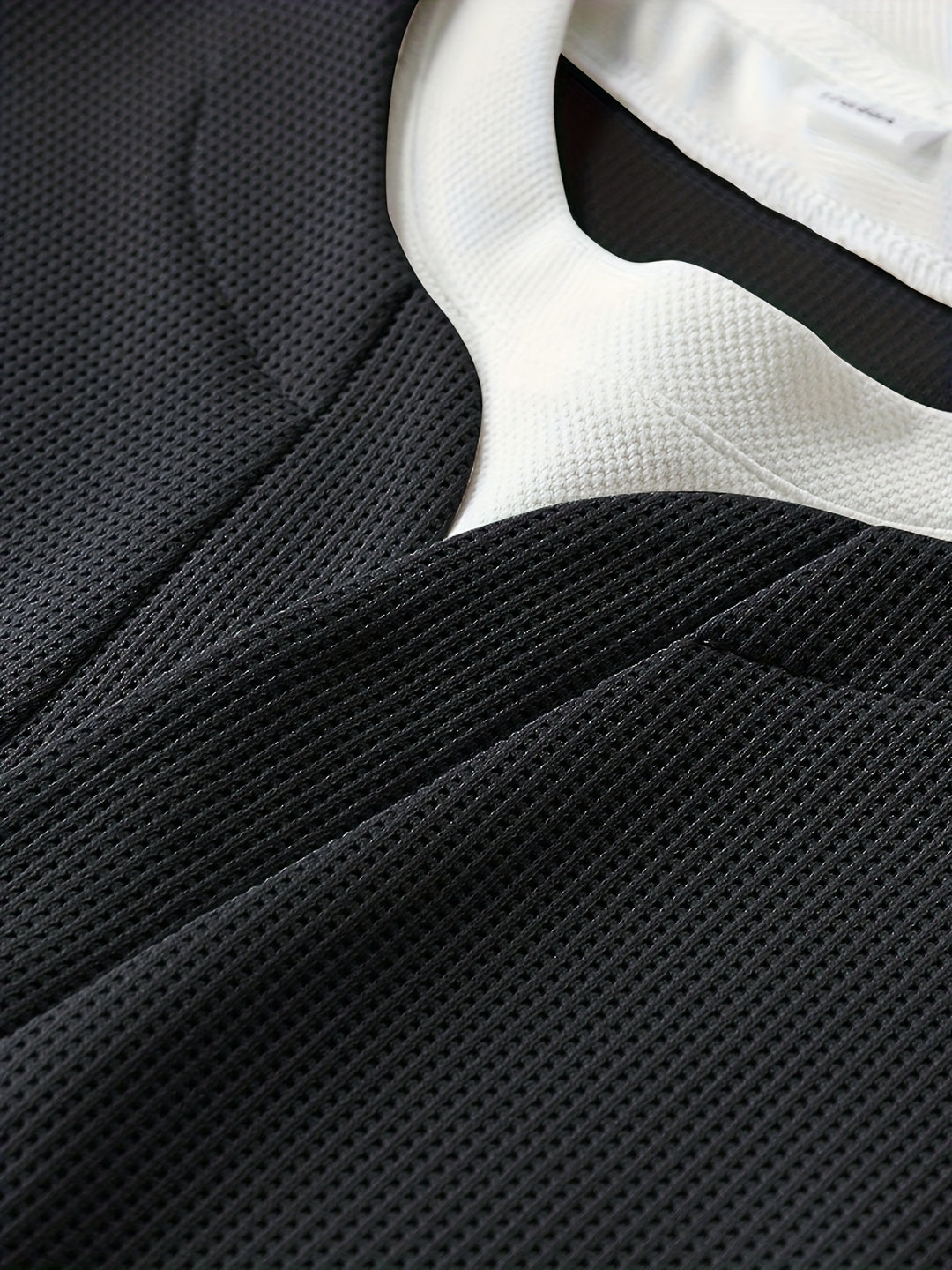 Waffle Trui Voor Heren | Casual Lange Mouw | Gevormde V-hals & Stretchy Stof