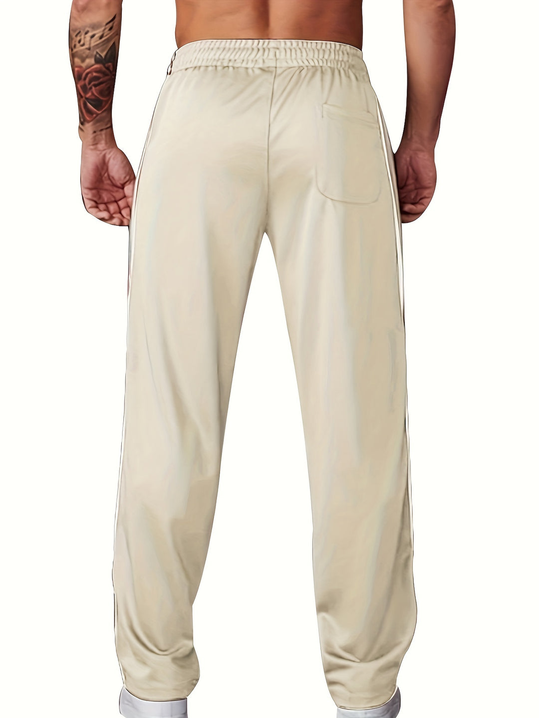 Heren Sportbroek | Gebreid & Lichtgewicht | Losse Fit met Zijstreep | Casual & Training