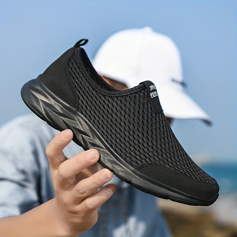 Heren Slip-on Sneakers | Ademend Mesh | Comfortabele Wandelschoenen | Lichtgewicht Sportschoen