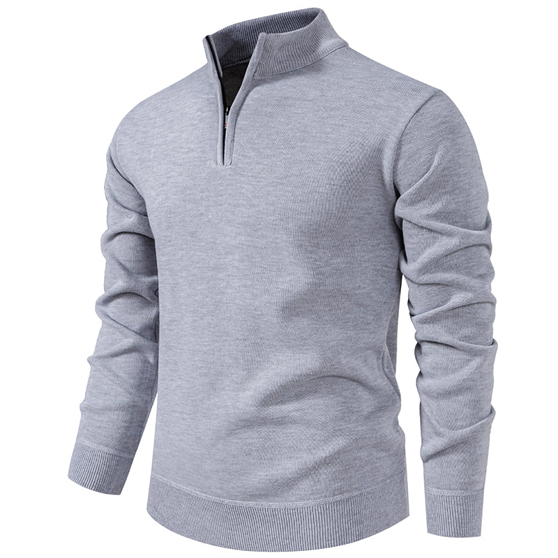Moderne en stijlvolle Half-Zip Trui voor heren met warme fleece en opstaande kraag | Finn