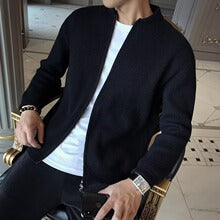 Heren Cardigan | Slimfit | Met Ritssluiting | Geribde structuur
