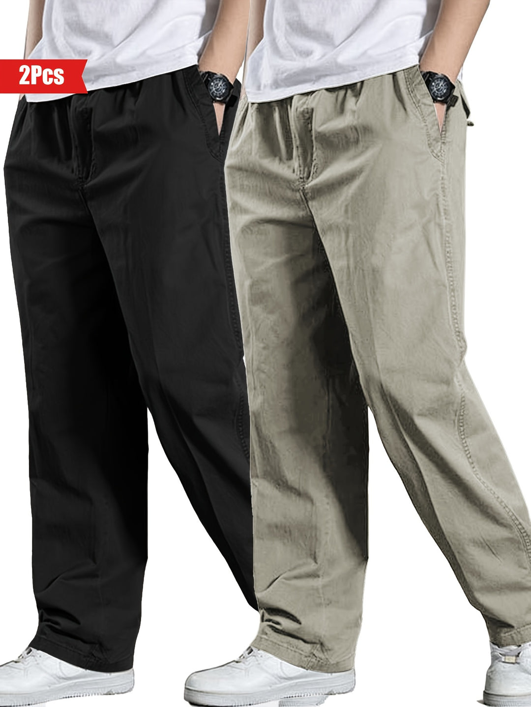 Herenset van 2 Broeken | 100% Katoen & Losse Pasvorm | Outdoor & Casual Kleding