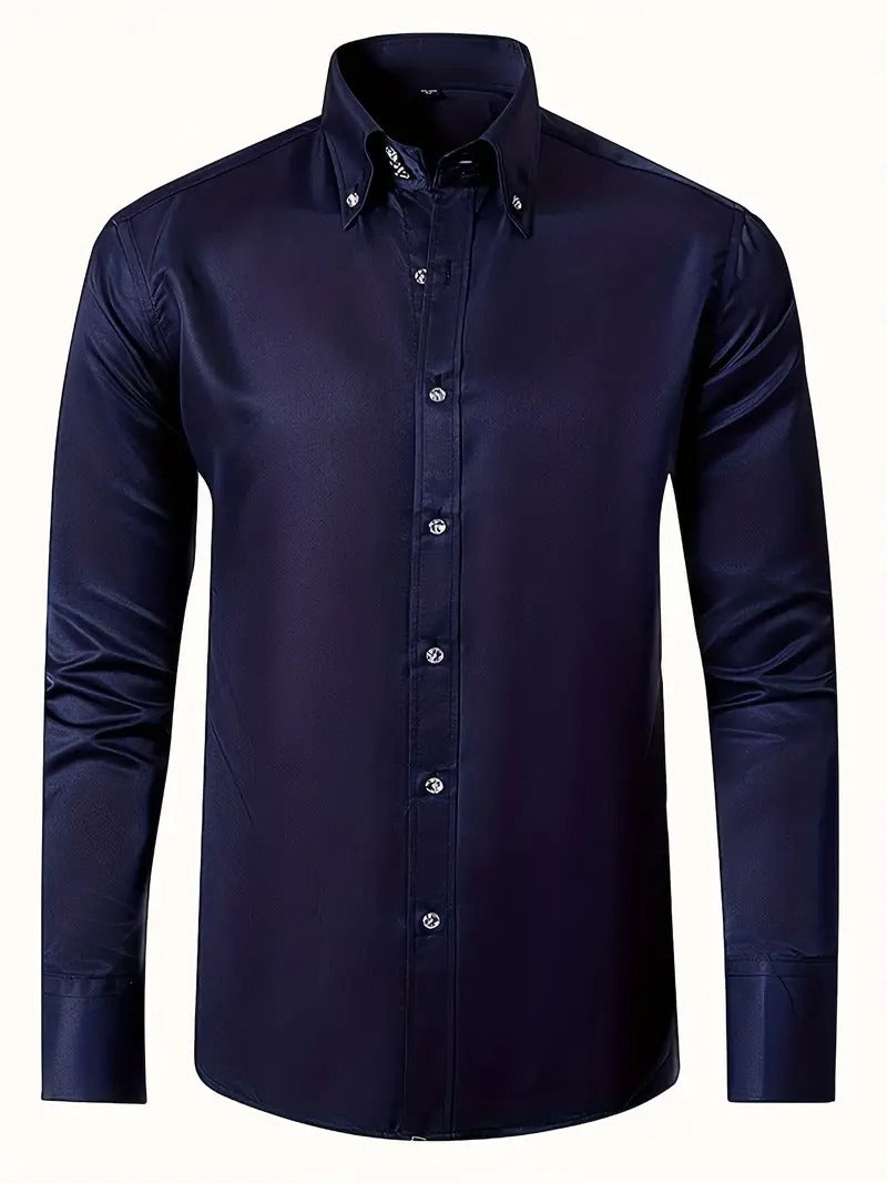 Heren Overhemd | Elegant & Zakelijk | Lange Mouwen & Knoopsluiting | Lente Kleding