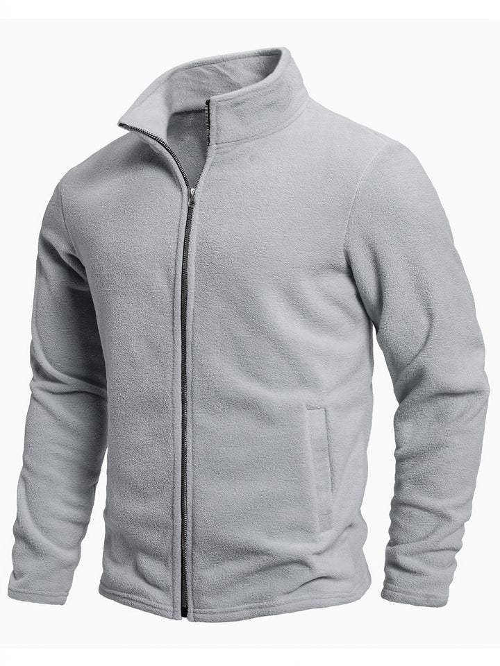 Heren Jas | Warme Lange Mouw | Standkraag & Effen Design | Herfst