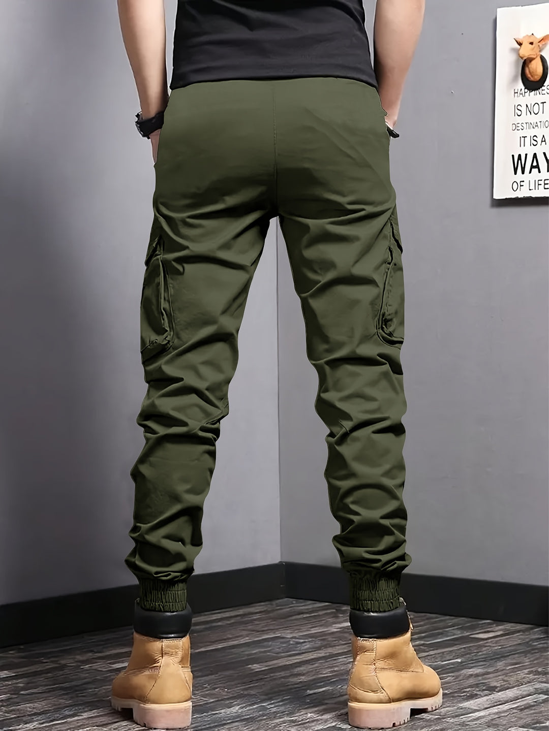 Heren Cargo Broek | Lichtgewicht & Effen Kleur | Meerdere Zakken