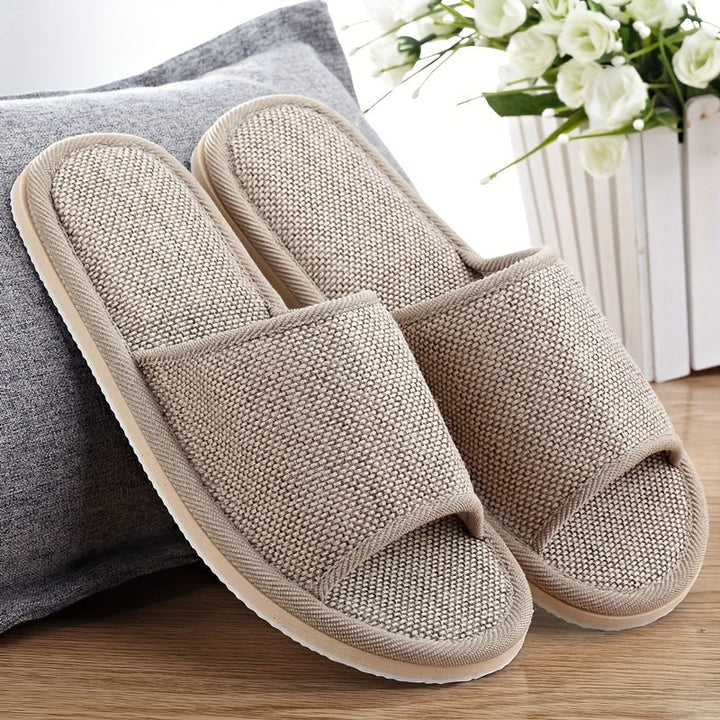 Heren Pantoffels | Comfortabel & Ademend | Voor Binnen | Linnen & EVA