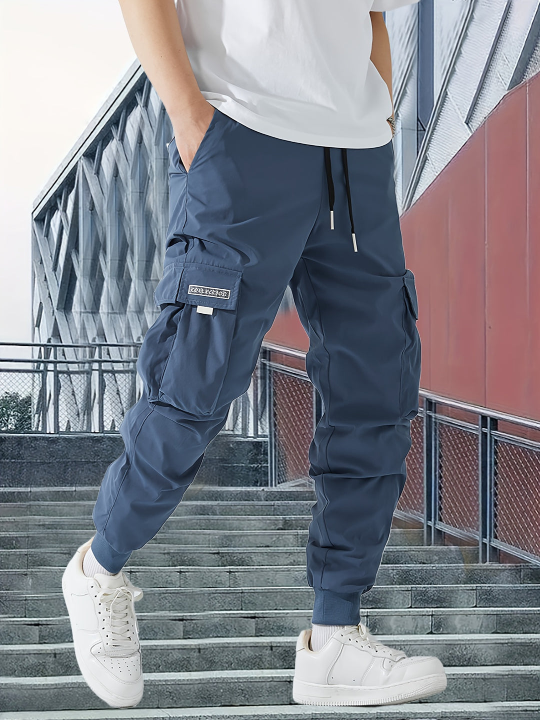 Heren Cargo Broek | Trekkoord Tailleband & Meerdere Zakken | Lente & Herfst