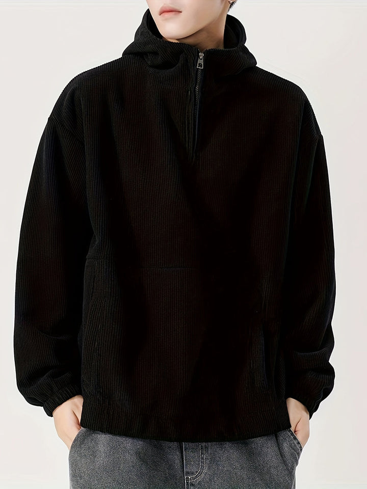 Heren Zip-Up Hoodie | Effen Kleur | Comfortabel & Casual | Polyester